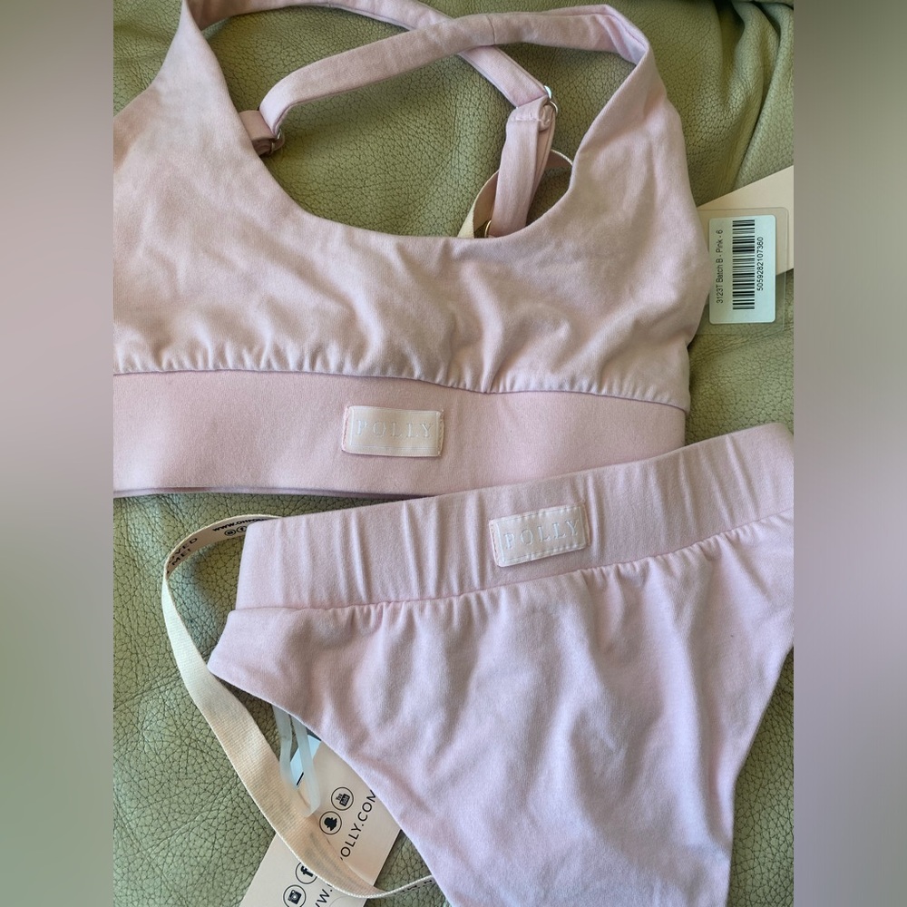 Oh Polly Pink Lounge Bra & Briefs New With Tags Size 6 Never worn